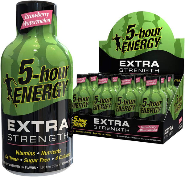 Strawberry Watermelon Extra Strength 5-hour ENERGY® Shots 12 Bottles Strawberry Watermelon Extra Strength 5-hour ENERGY® Shots 12 Bottles
