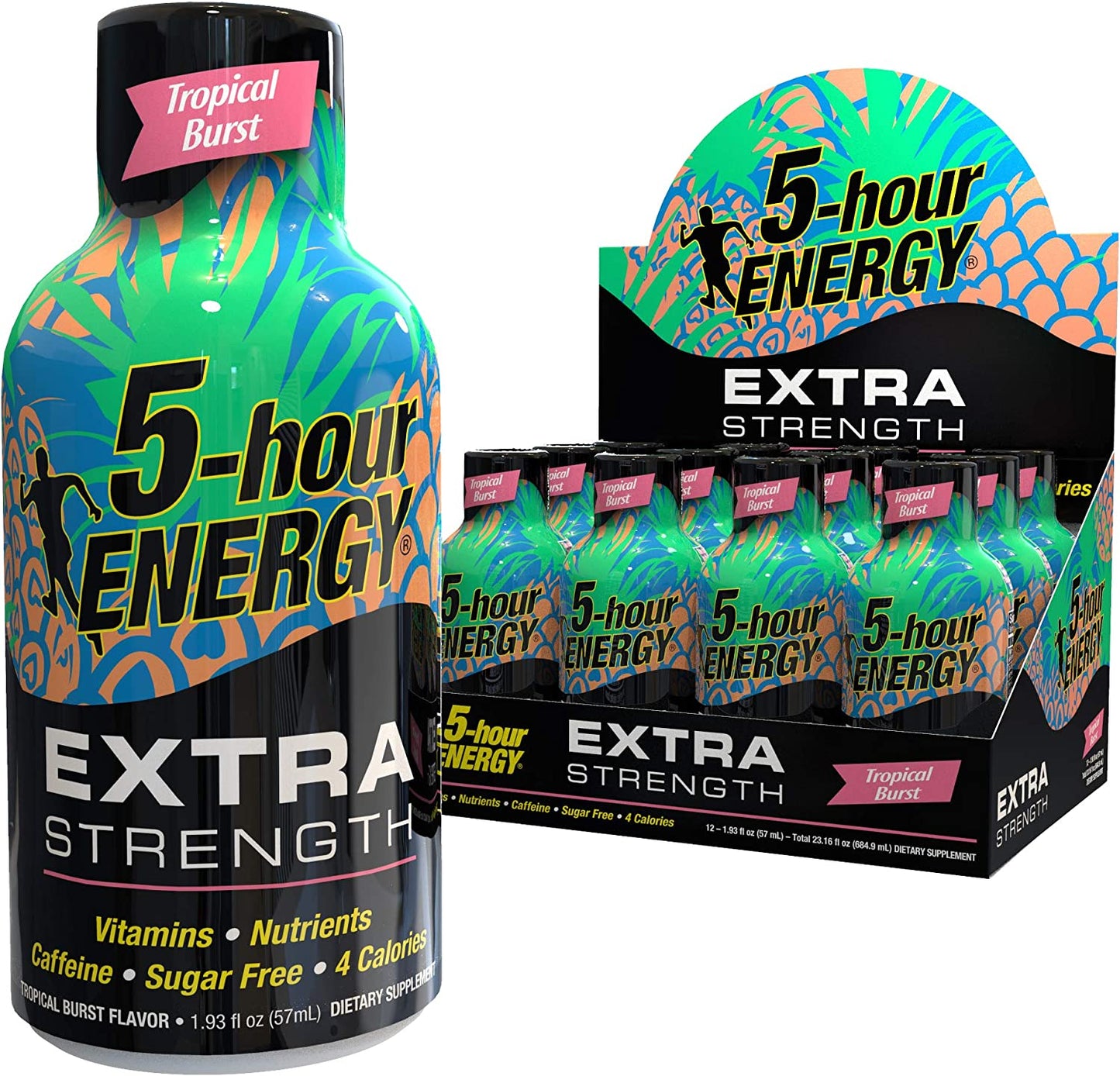 5 Hour Energy Extra Shots Tropical Burst Discount Pack 24 Bottles